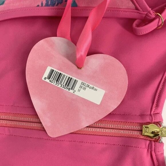 Nwt Love Shack Fancy x Beach Riot Cheryl Hints Hibiscus Floral Zip Swimsuit - Picture 11 of 11